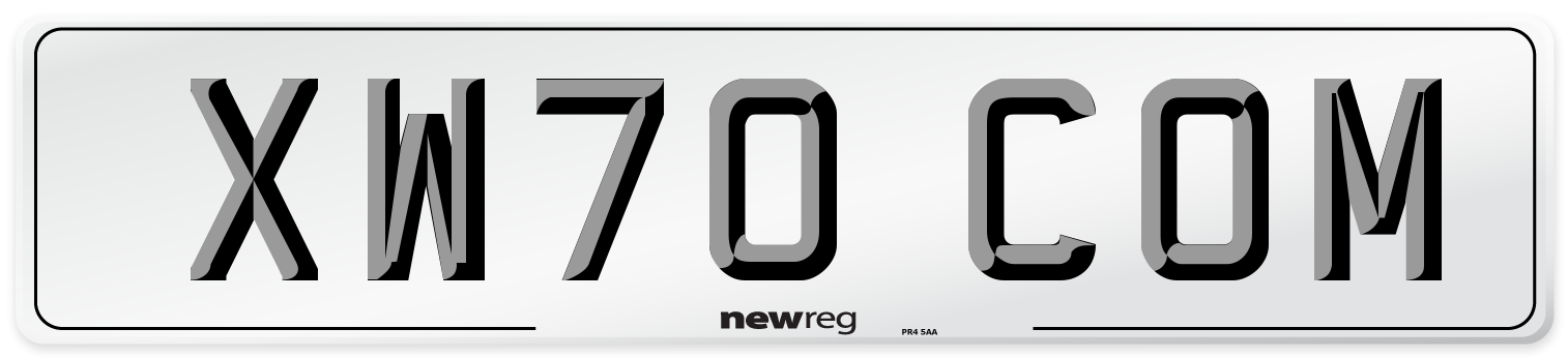 XW70 COM Number Plate from New Reg